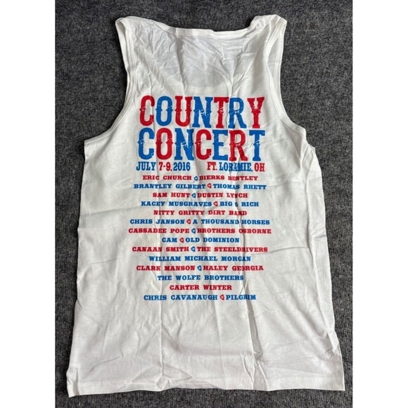 Country Concert 2016 Tank Top Small White Graphic OH Laramie - Picture 8 of 8